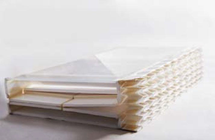Student presentation of a foldable emergency shelter made of paper, during the course with the designer Kristina Wißling.