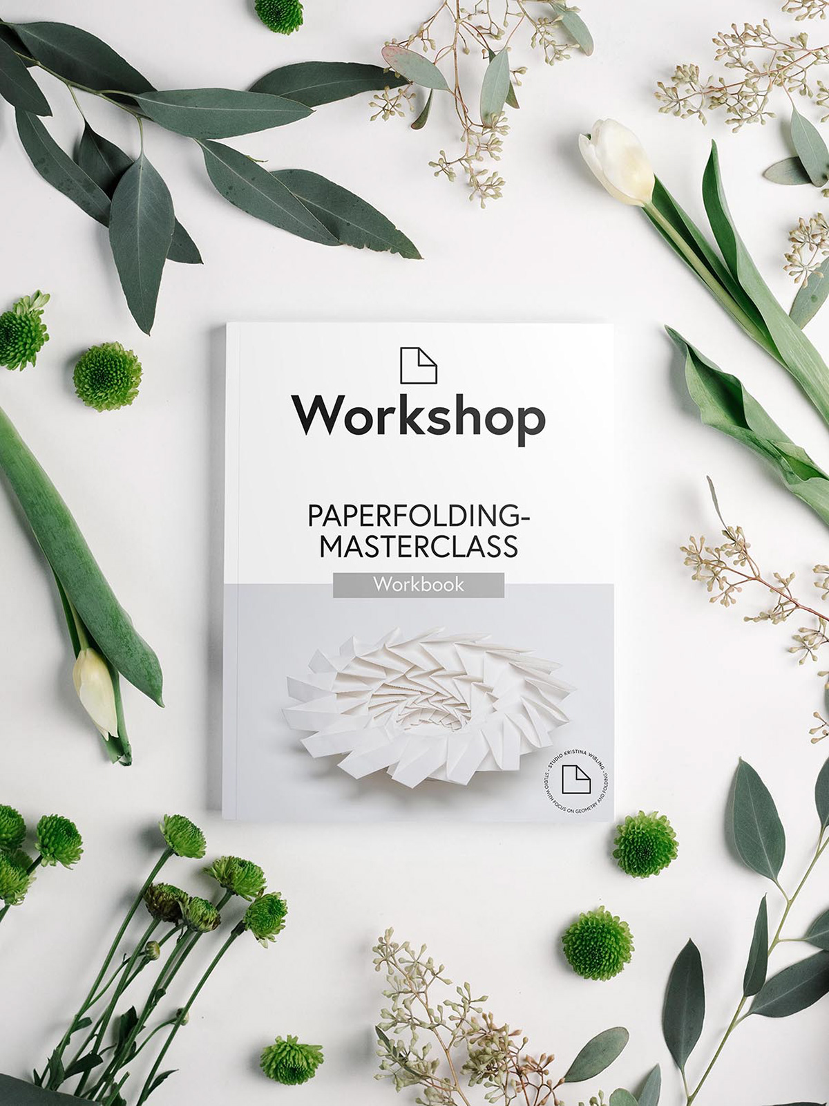 Image with the workbook for the Paperfolding Masterclass by Kristina Wissling.
