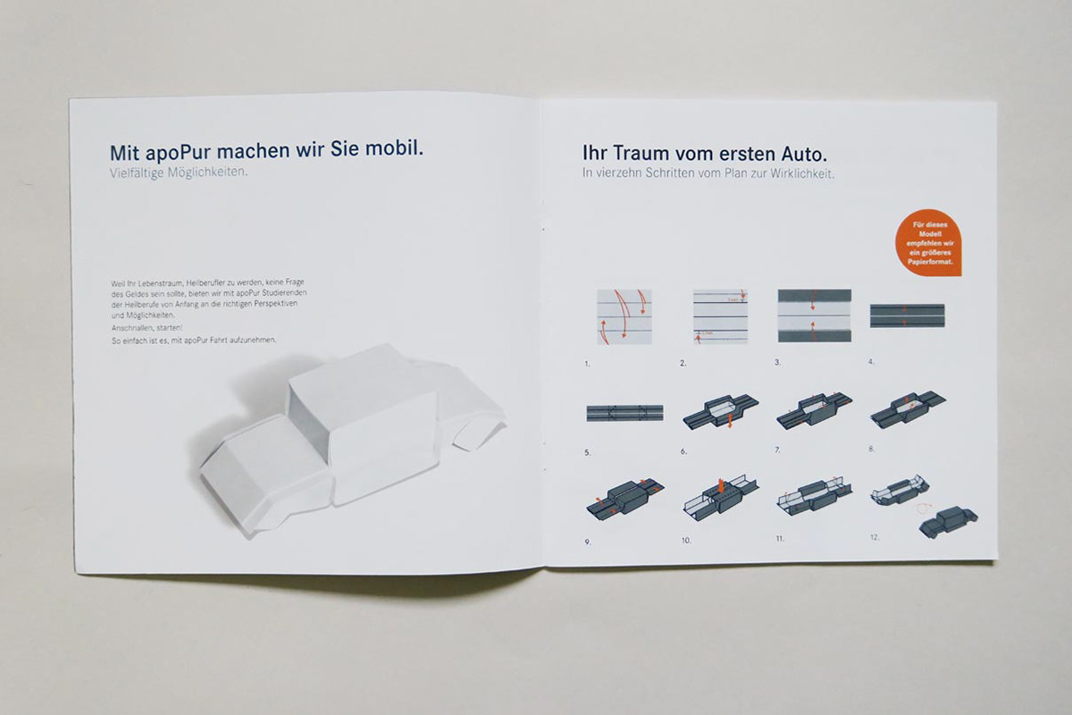 Instructions for folding an origami car from a large sheet of origami paper..