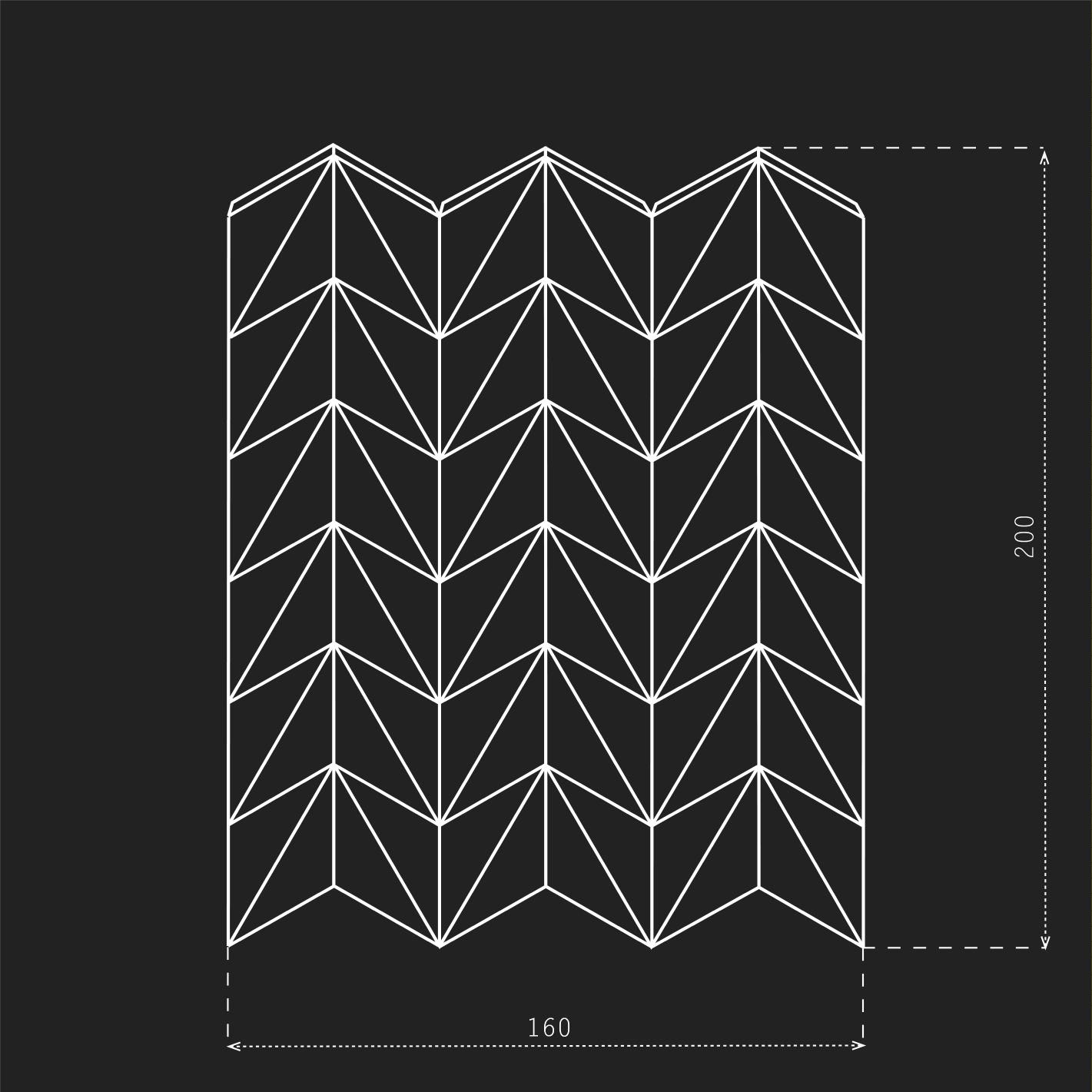 Crease pattern of a origami folding structure.