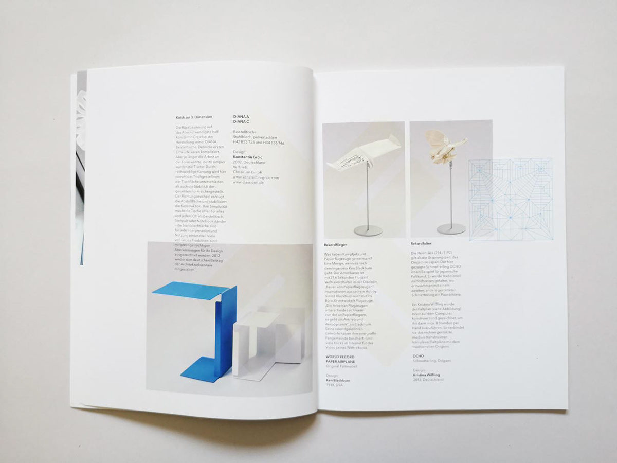 Exhibition catalogue Plica with folding objects for the exhibition in Münster.