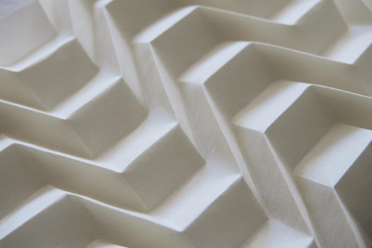 White Origami tessellation, a Origami folding technique.