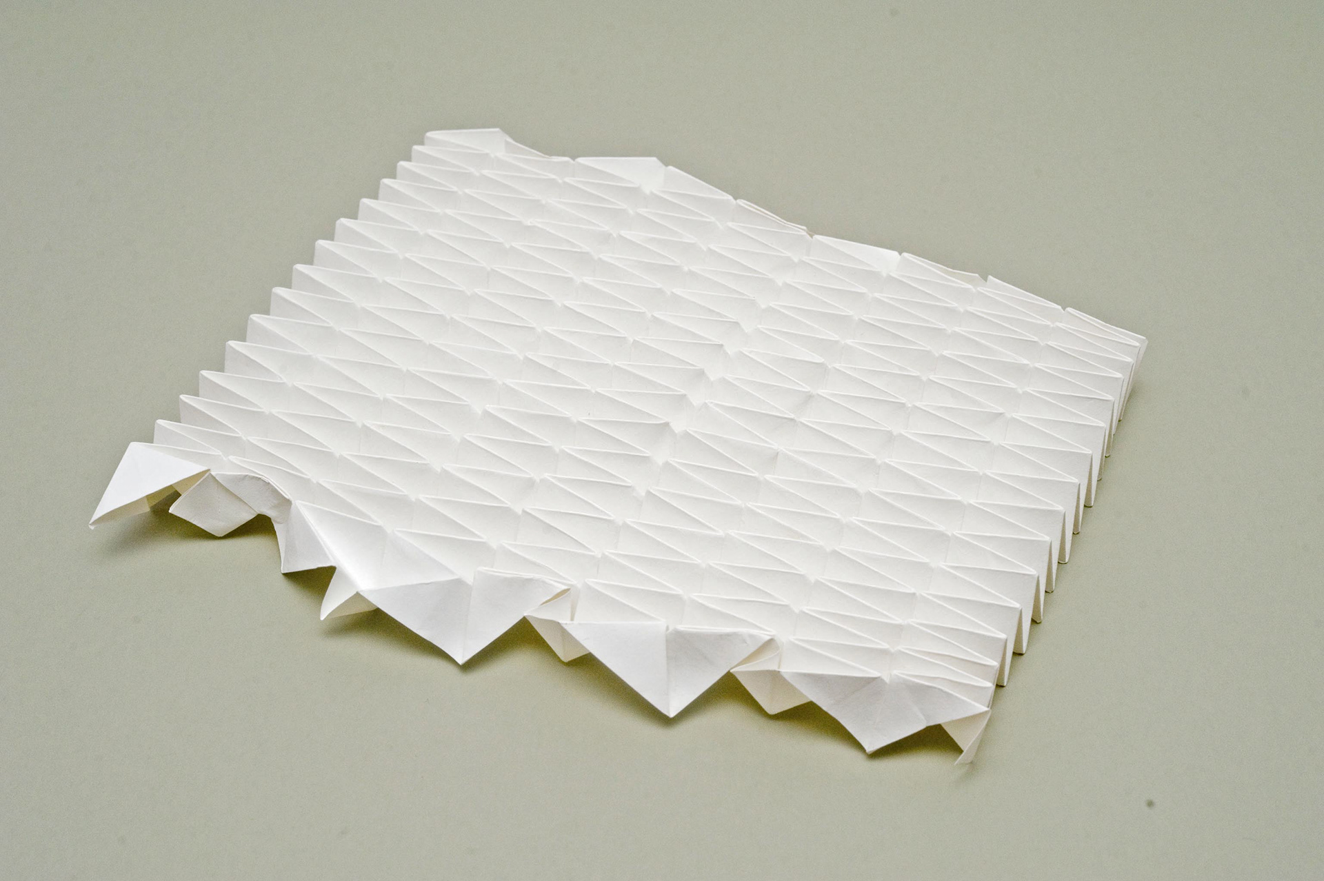 Origami tessellation made of synthetic paper.