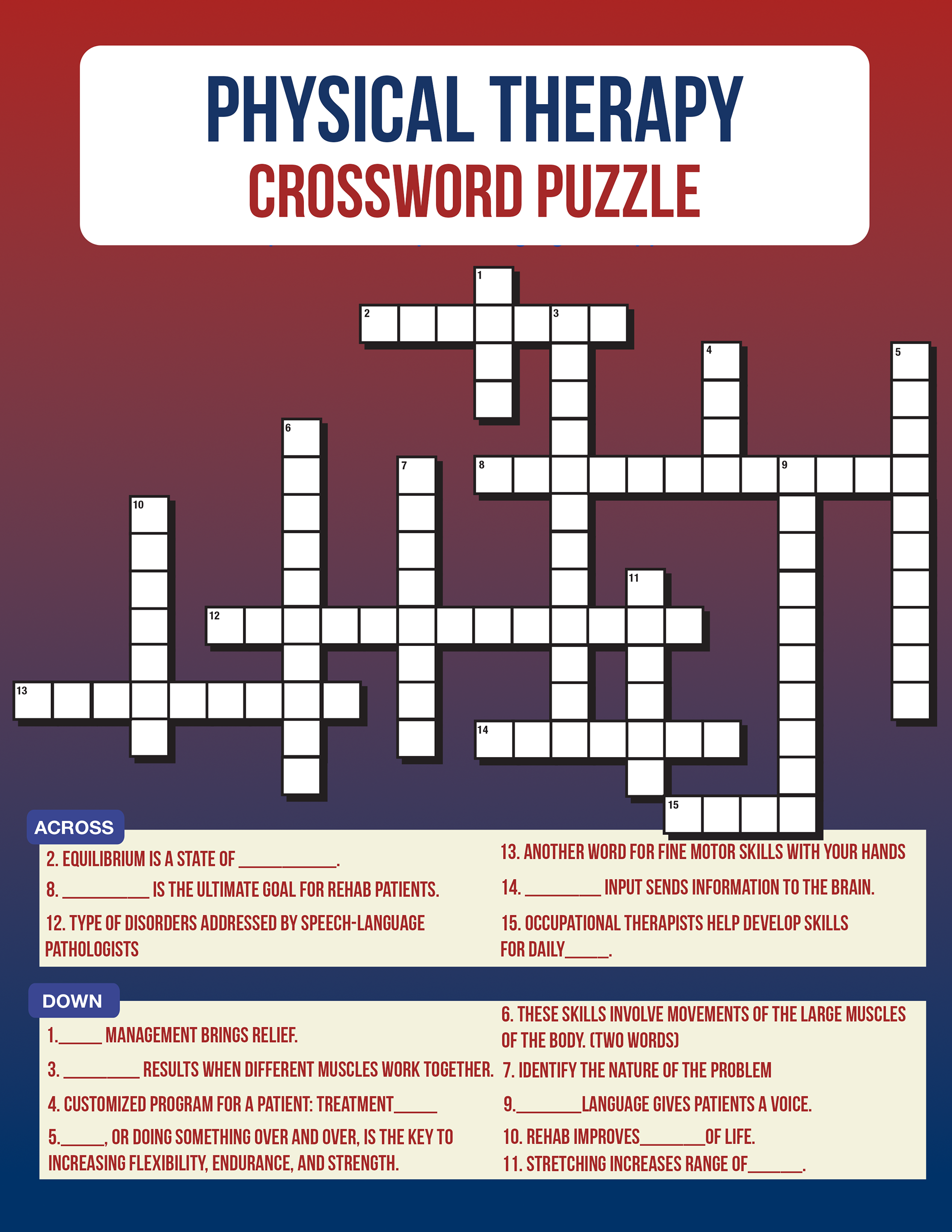 Physical therapy crossword