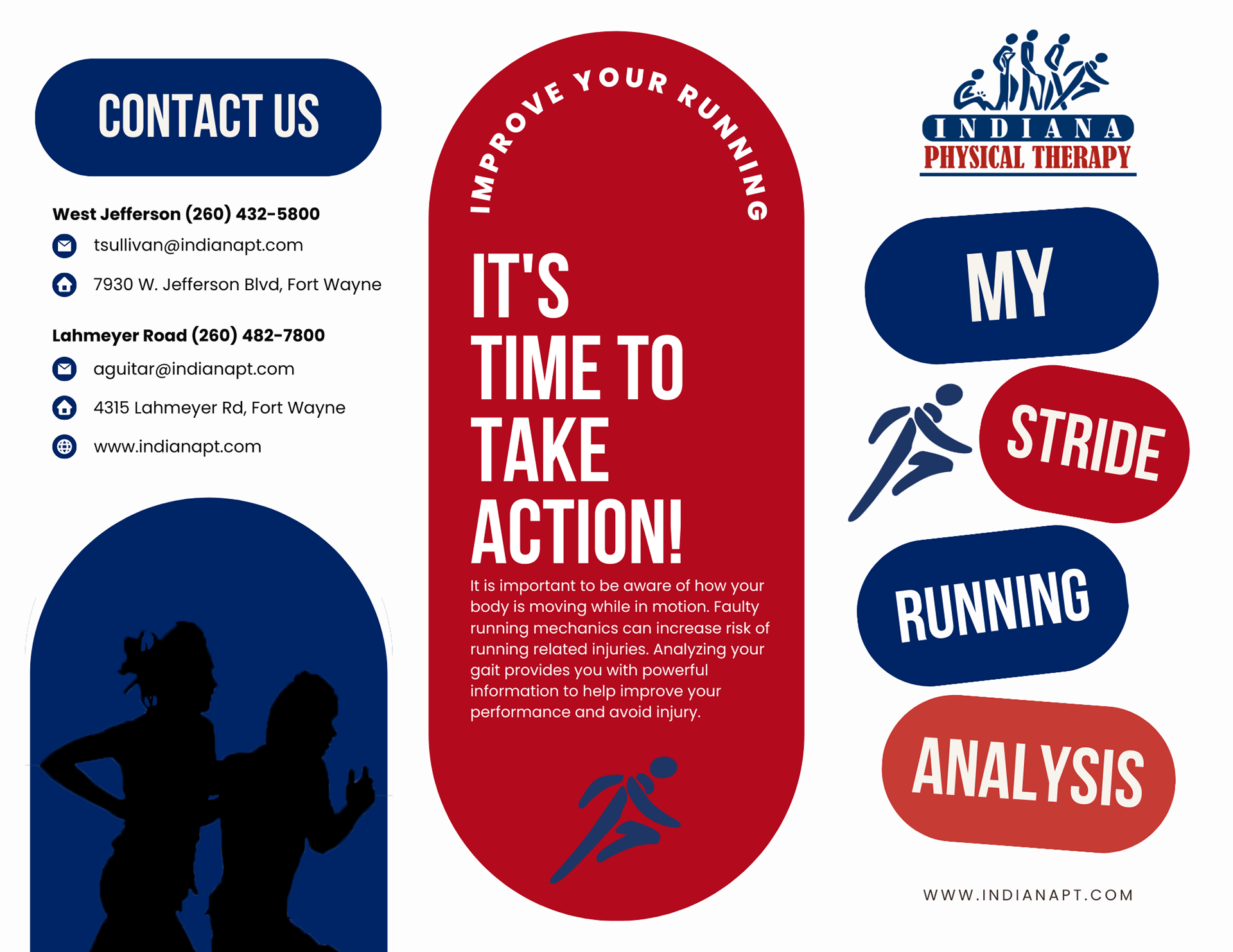 Running analysis brochure design - front