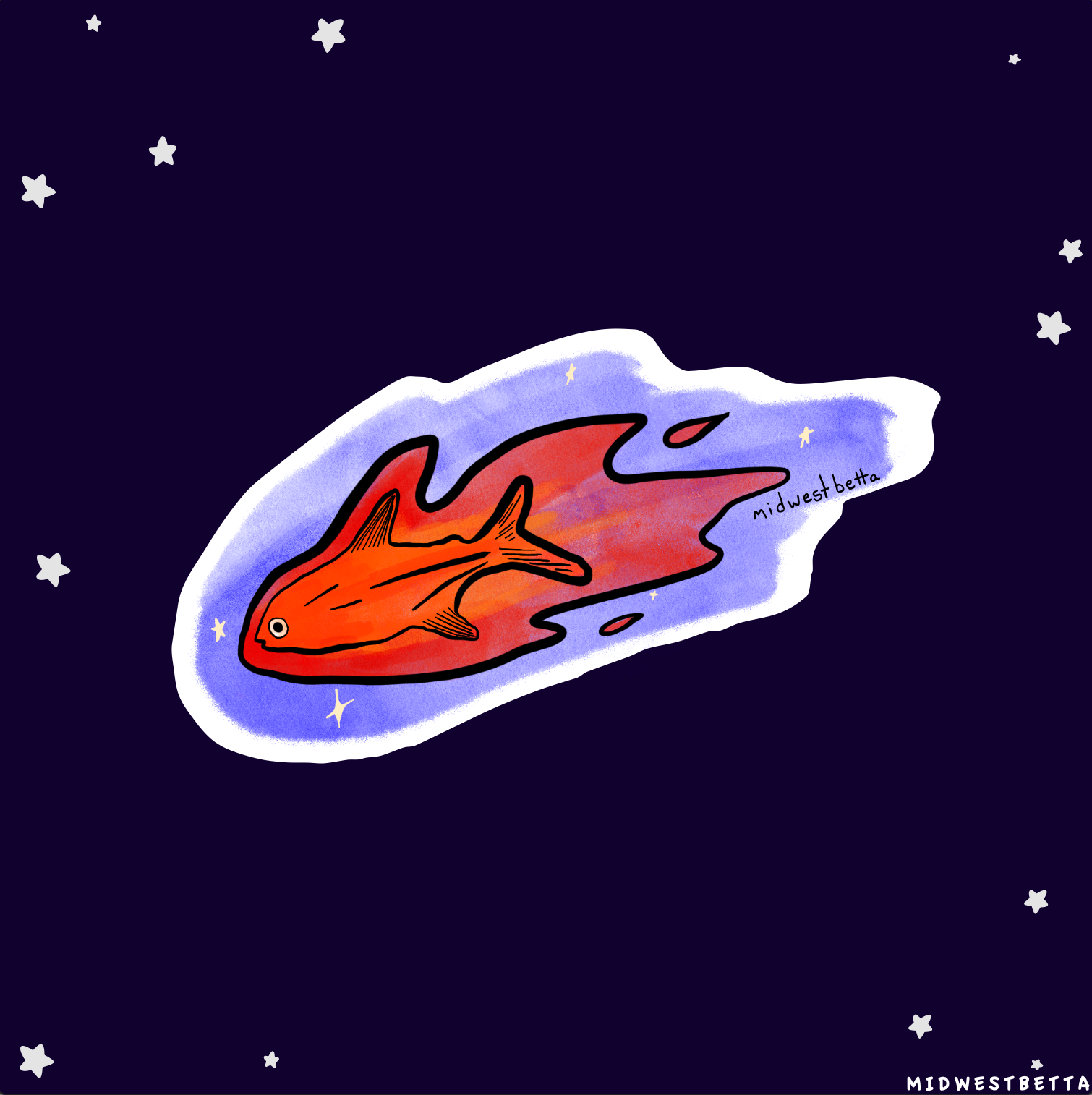 Ember tetra sticker