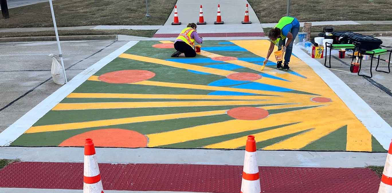 "Good Morning Sunshine" (2021). Funded by The City of Lewisville's Public Art Program.