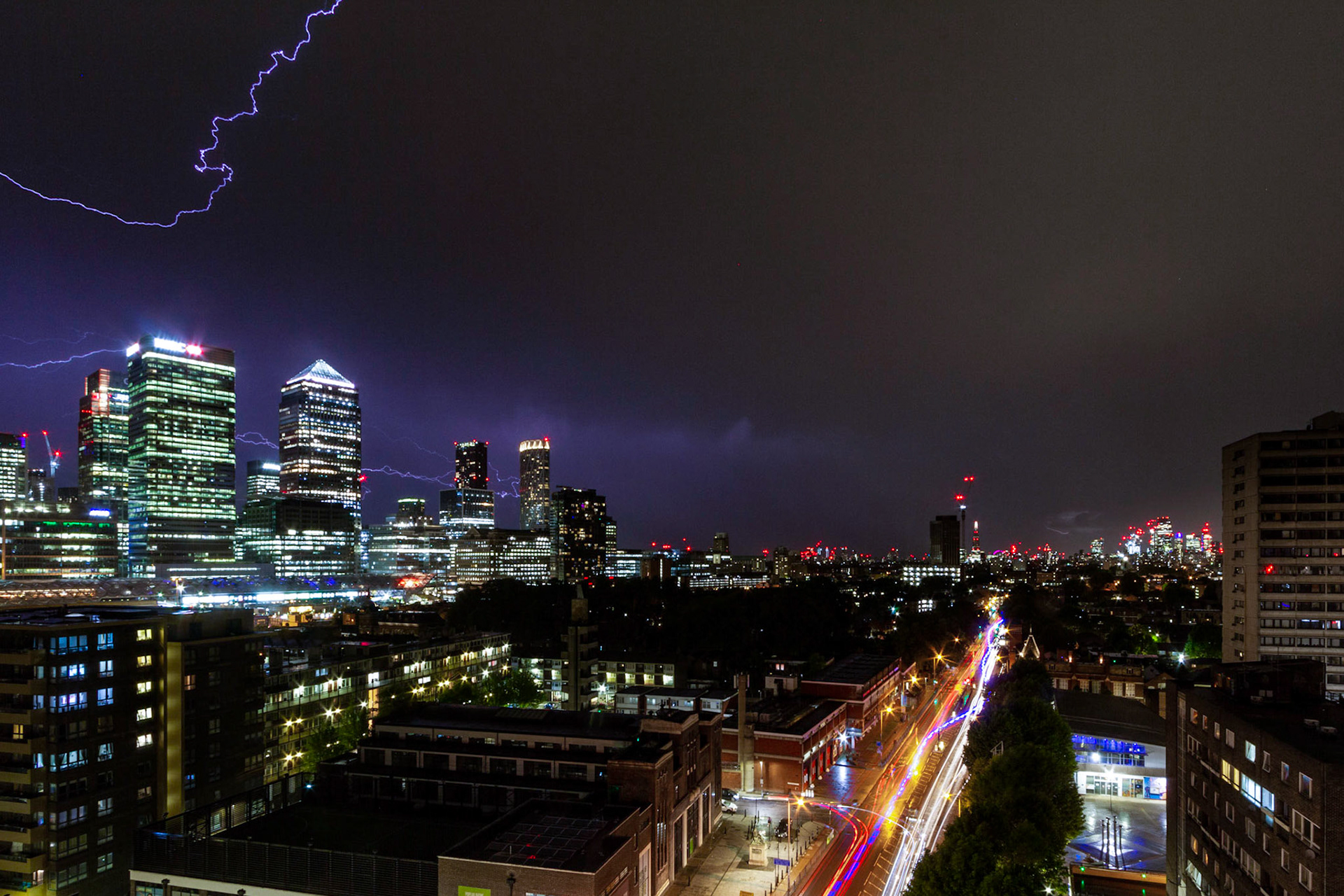 Storm over Canary Wharf