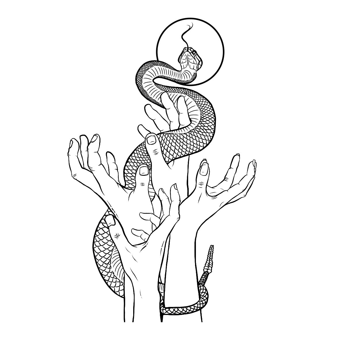 Original line art drawing Pylon was tasked with creating the album art around.