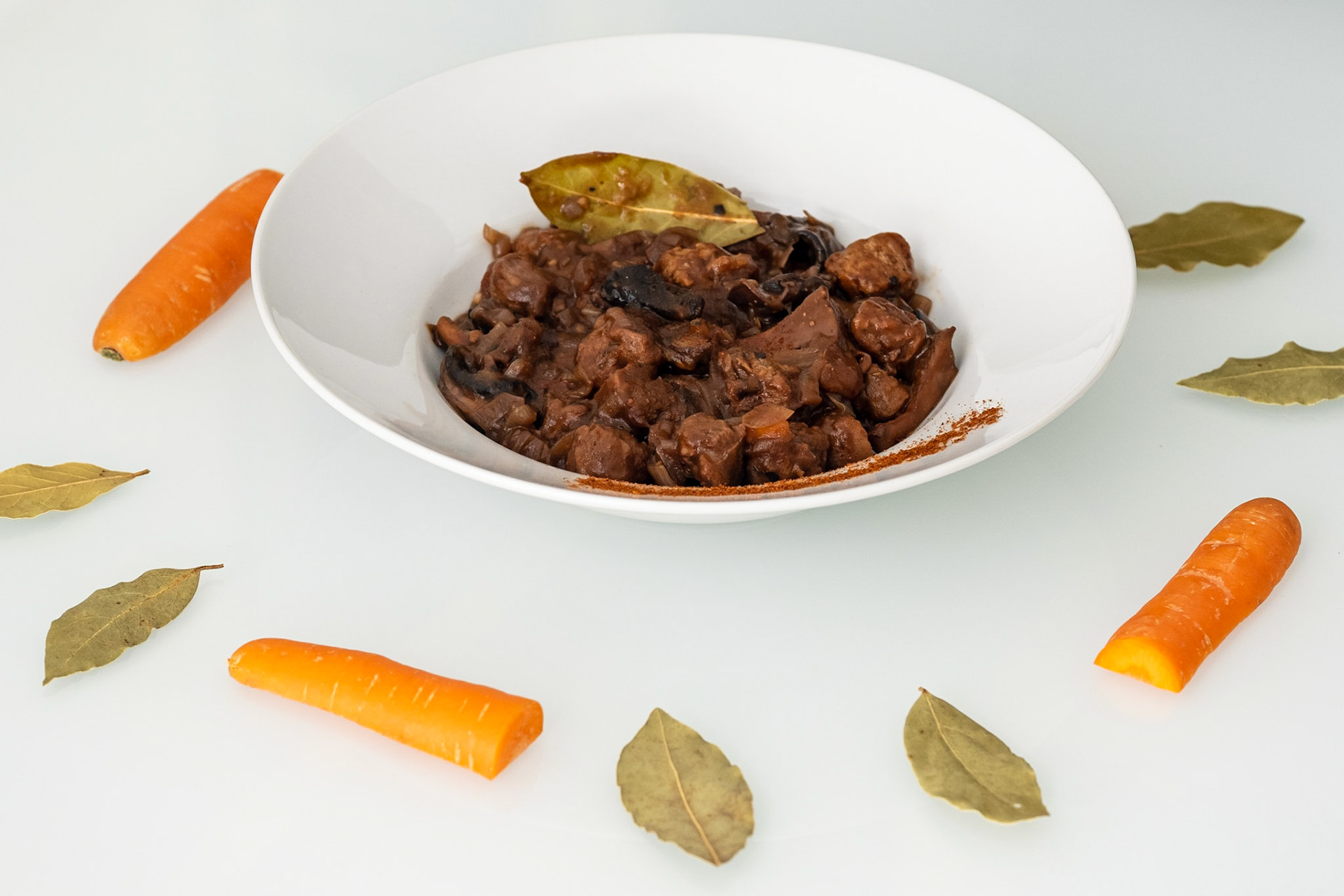 Bourguignon de setas y soja texturizada