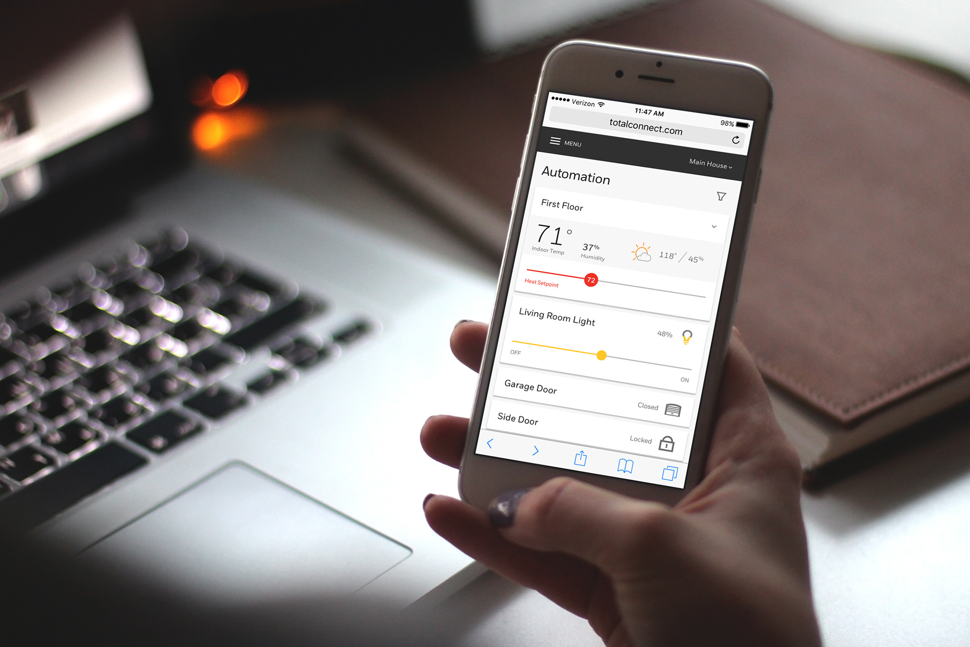 Total Connect 2.0 mobile website