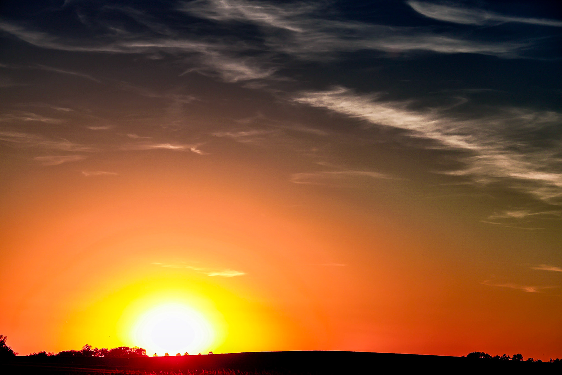 Late Fall sunset view from the far West side of Evansville, Wisconsin