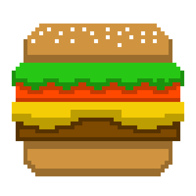 A pixel burger icon.