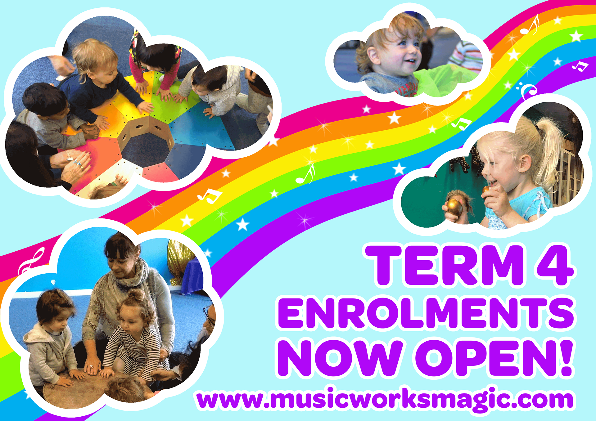Poster to promote the opening of Term 4 enrolments.