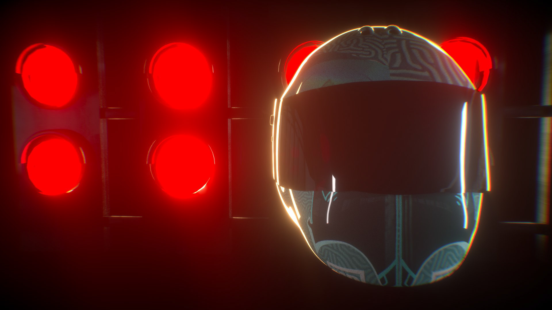 helmet with background lights