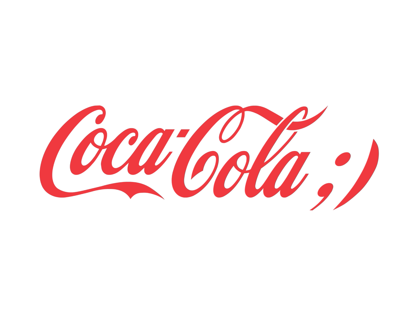 Coca-Cola logo with a winking smiley, frame from a logo animation series