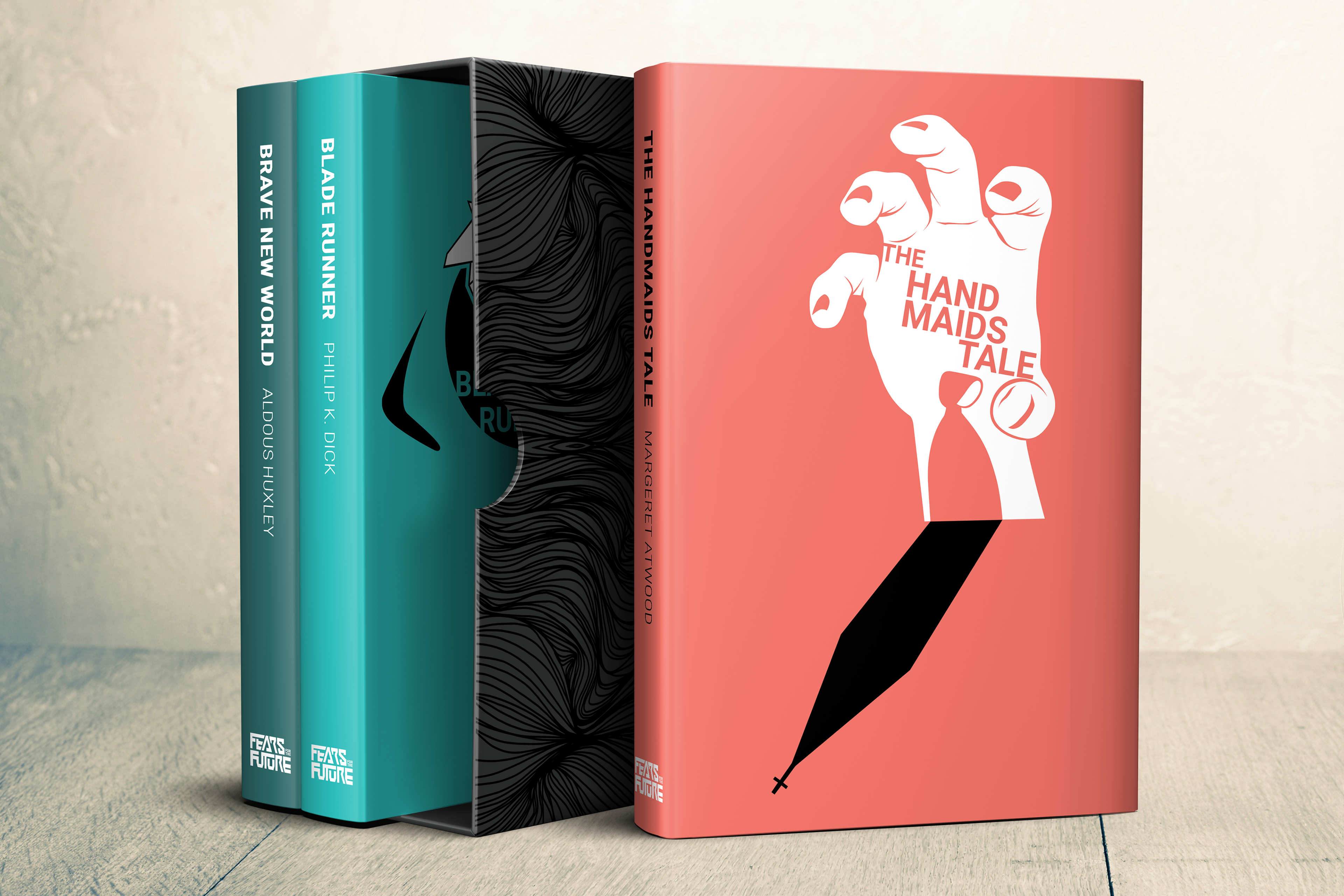 The slipcase design for the Fears for the Future collection (1/3).