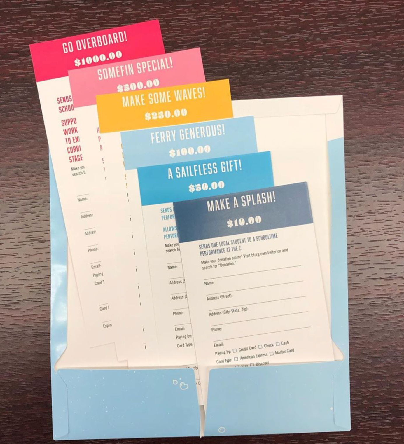 Donation cards