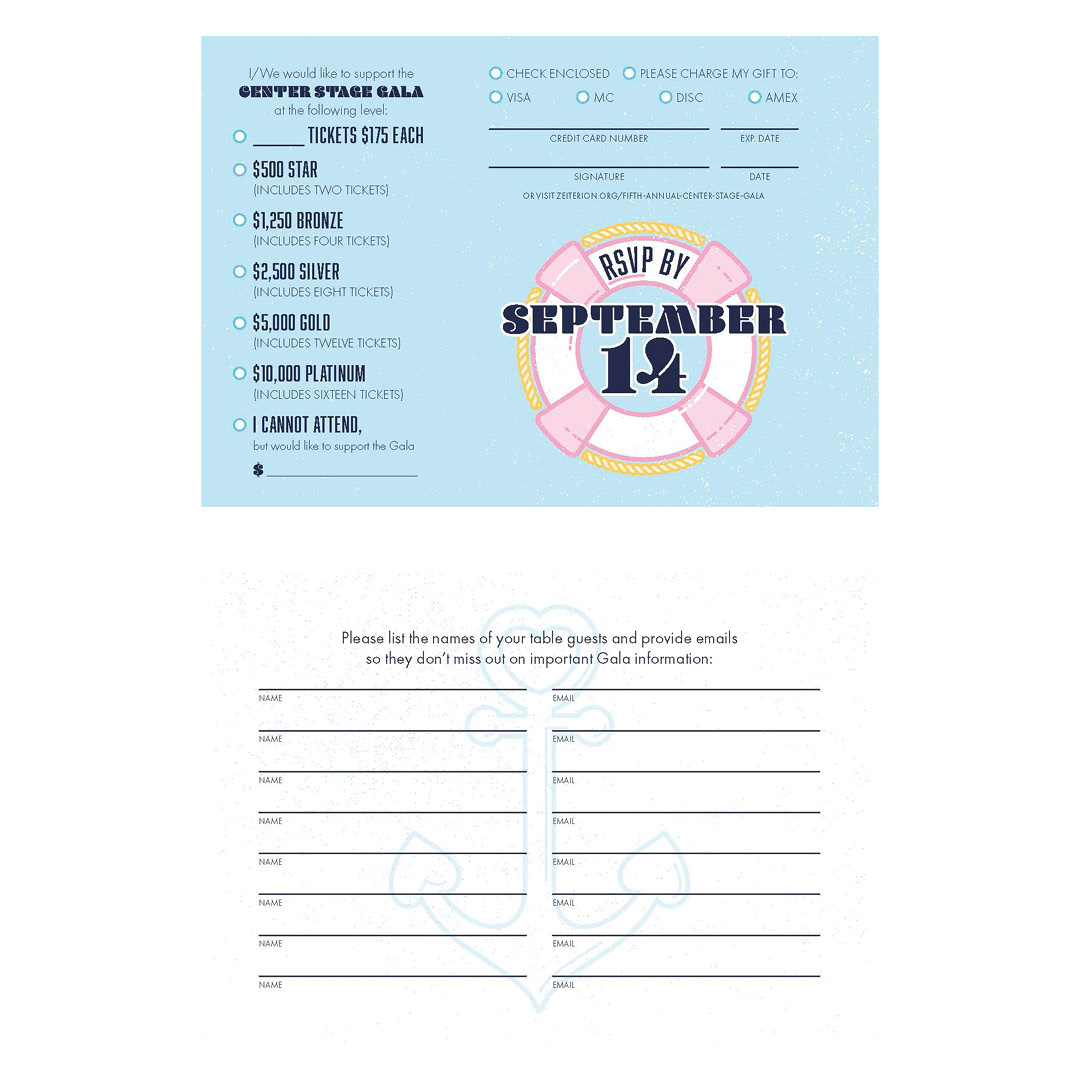 Gala invite (front and back)