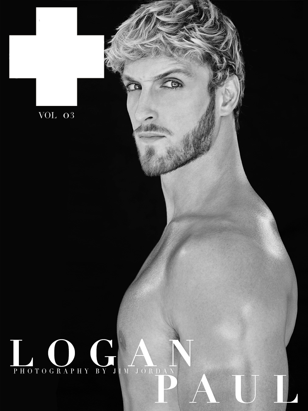 Model Logan Paul photographed by celebrity fashion photographer Jim Jordan for White Cross Magazine