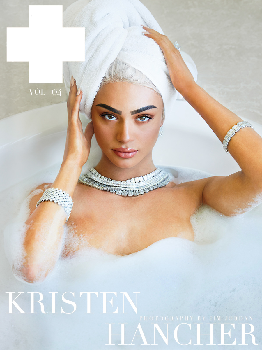 Model Kristin Hancher photographed by celebrity fashion photographer Jim Jordan for White Cross Magazine