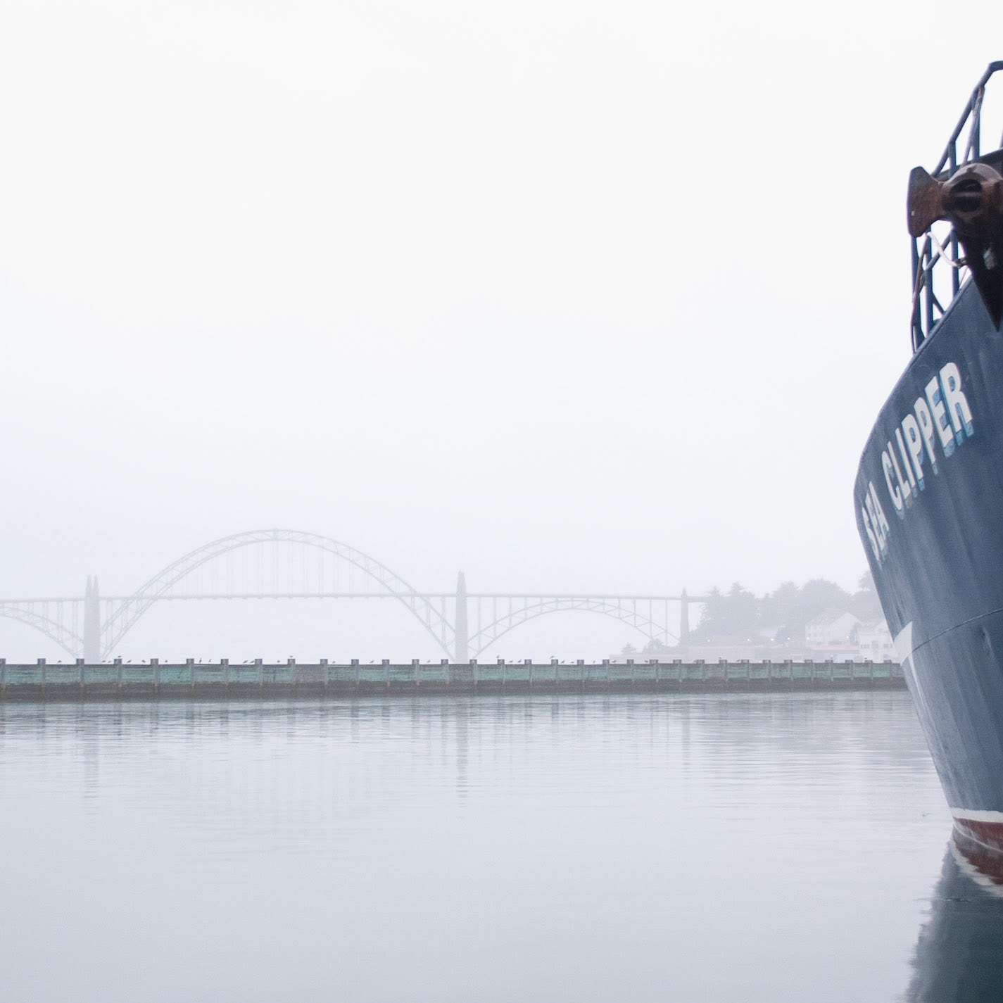 Early morning. Safe from the turbulent ocean. Newport Harbor, Oregon.