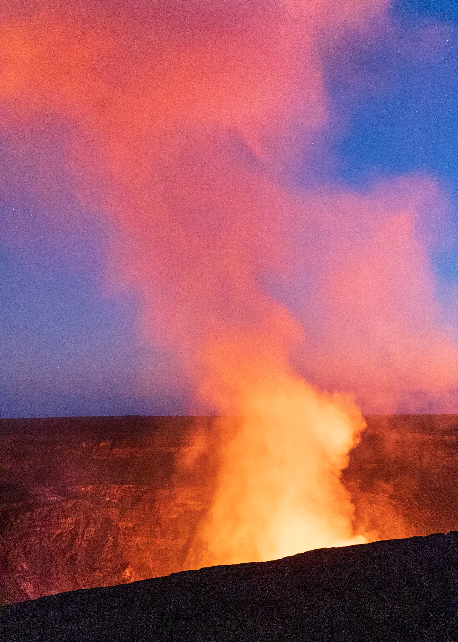 Pele's Brew - From the Kilauea Overlook in Hawaii Volcanos National Park, about an hour after sunset.