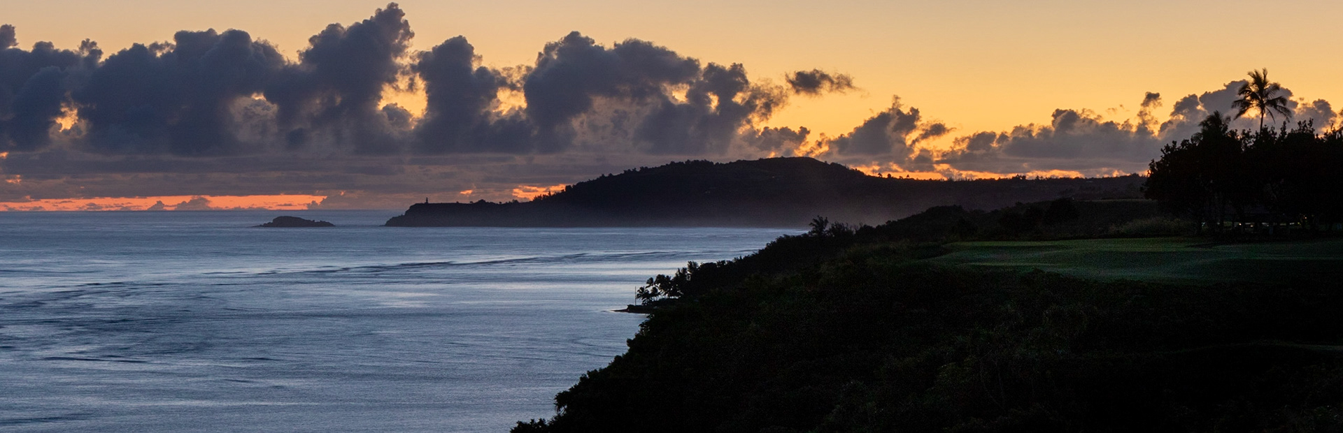 Early morning looking east from Princeville towards the Kilauea Lighthouse and Wildelife Reserve.