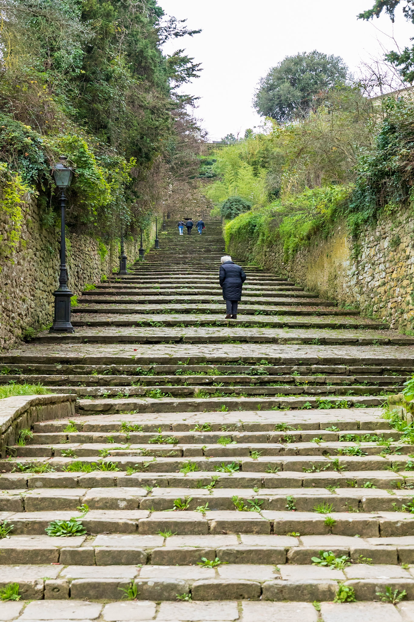 Volterra is a small town in southern Tuscany. It is situated at the top a hil. If you wish to walk the city, you will need to climb the stairs.