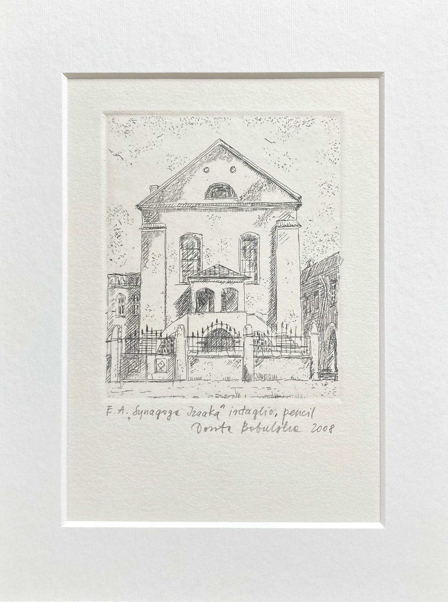 SYNAGOGA IZAAKA   |   9×11,5 cm   |   akwaforta + ołówek   |   150 zł