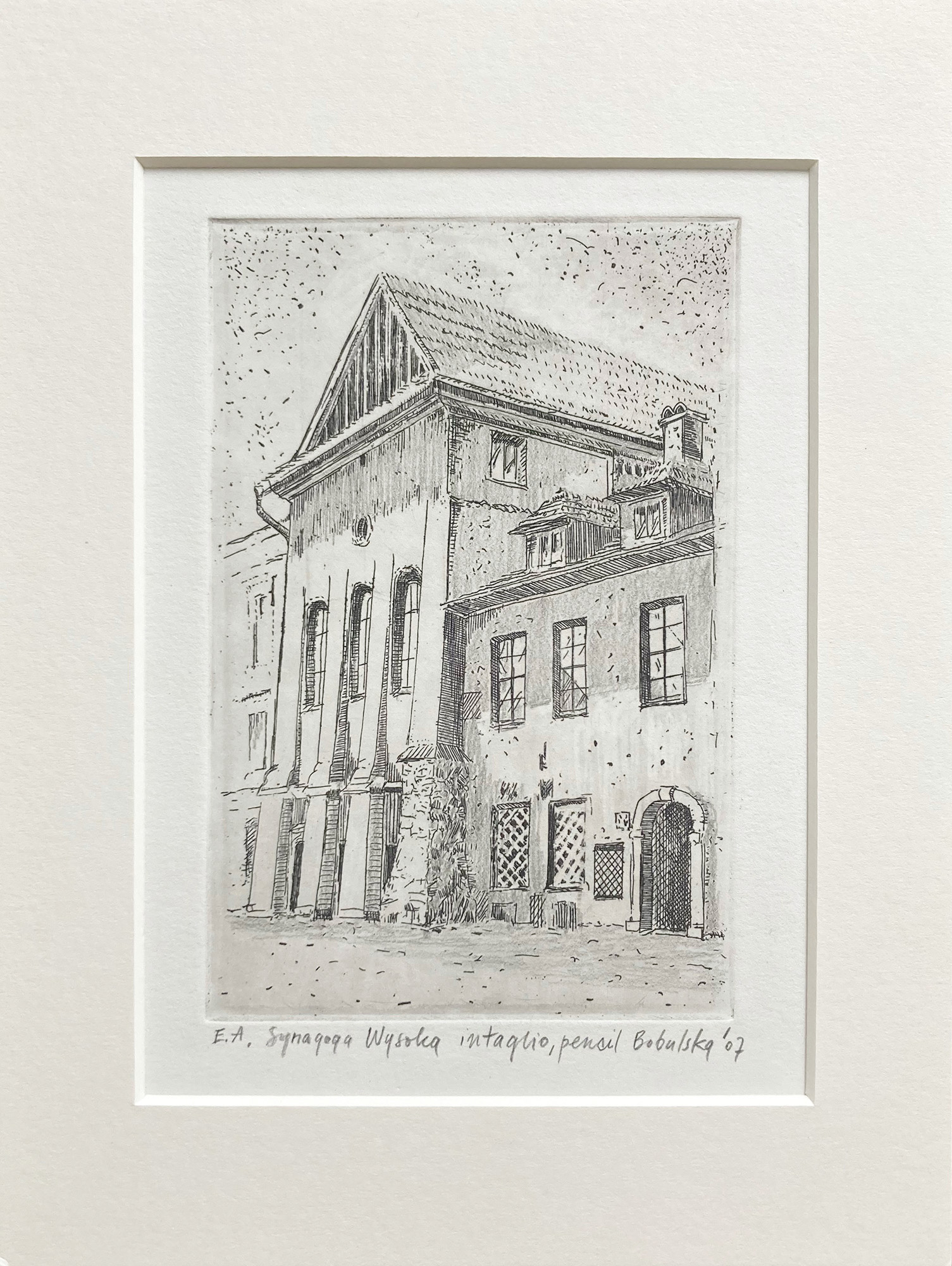 SYNAGOGA WYSOKA   |   10×15 cm   |   akwaforta + ołówek   |   150 zł