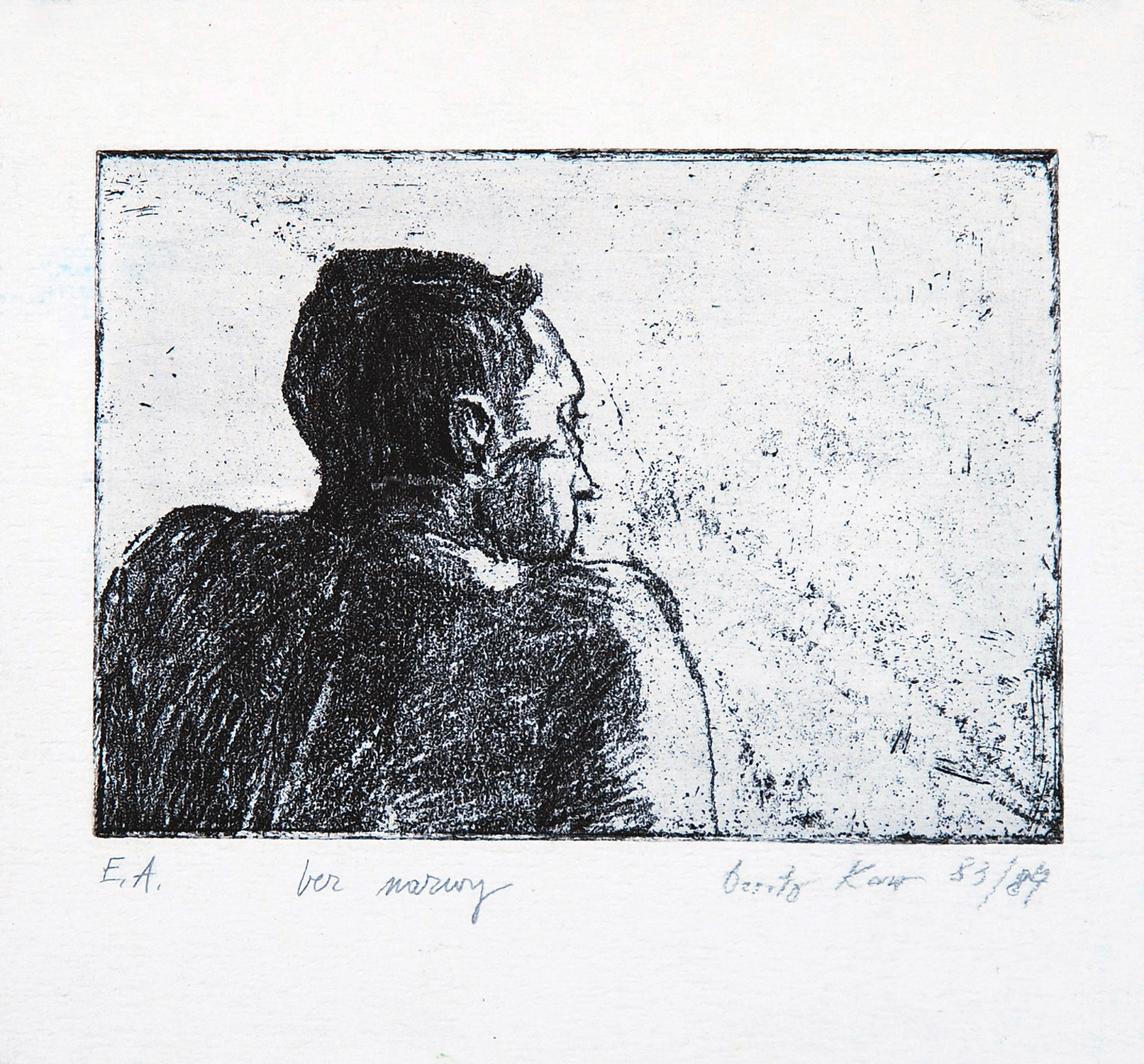 BEZ TYTUŁU   |   14,5 x 10,5 cm   |   akwaforta z miękkim werniksem   |   150 zł