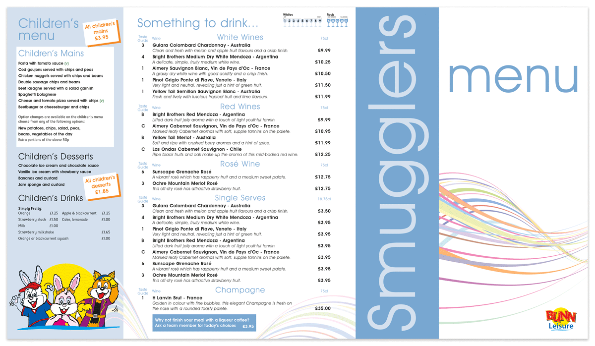 Food Menu for Holiday Park