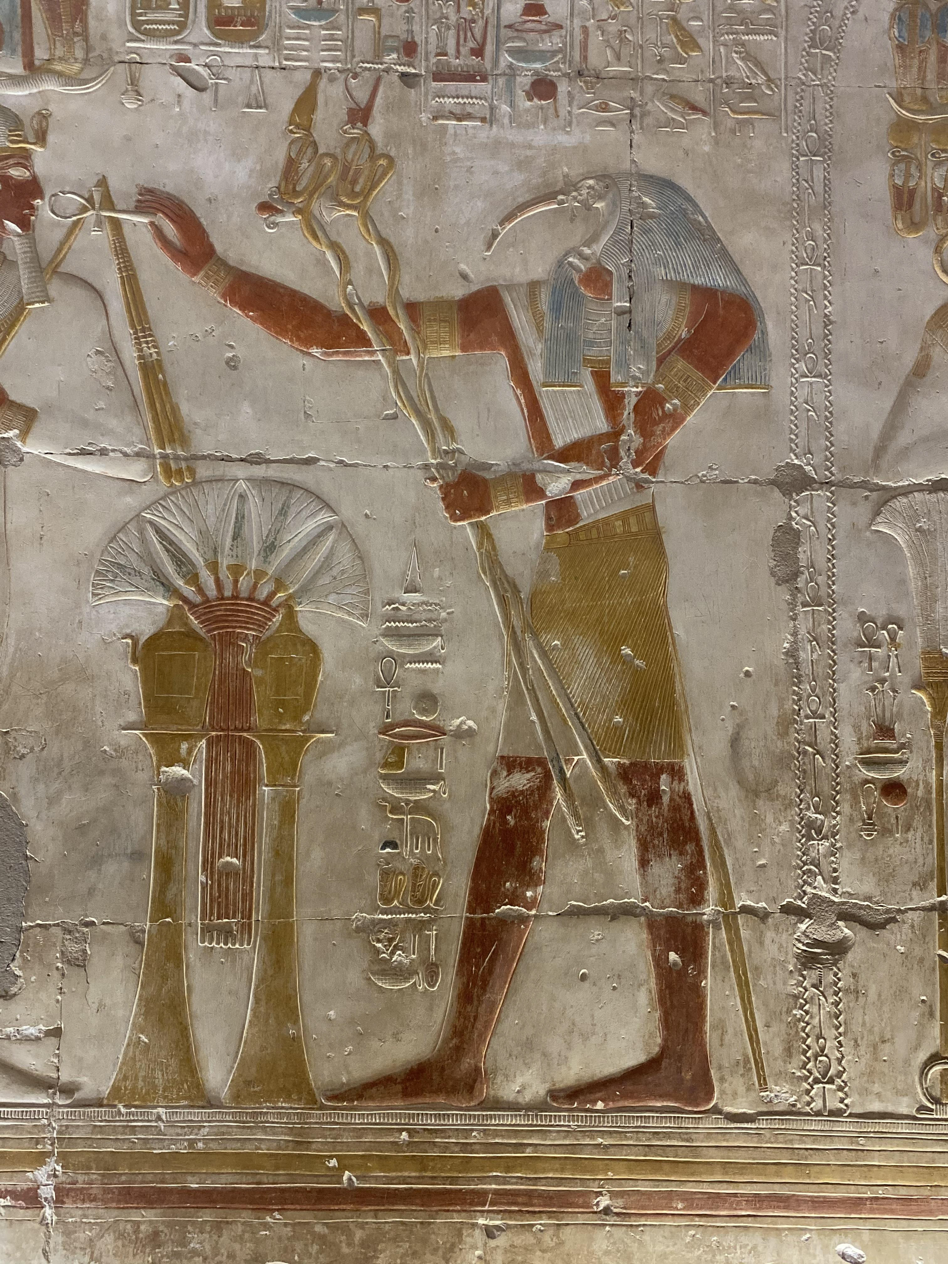 As Ibis on the wall in SetiI Temple, Abydos, Egypt.