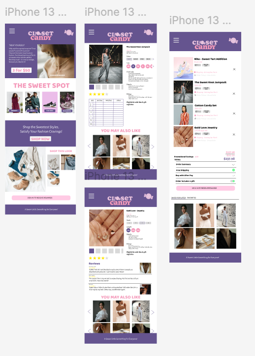 High Fidelity Wireframes