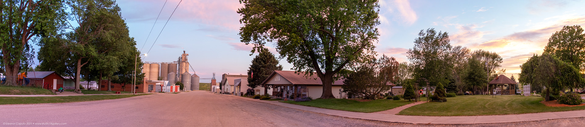 8 frame pano of Main St. Beaman, Iowa