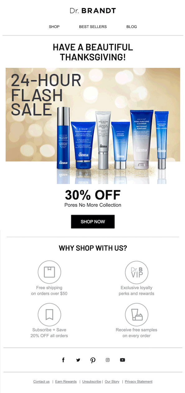 Thanksgiving promo for desktop