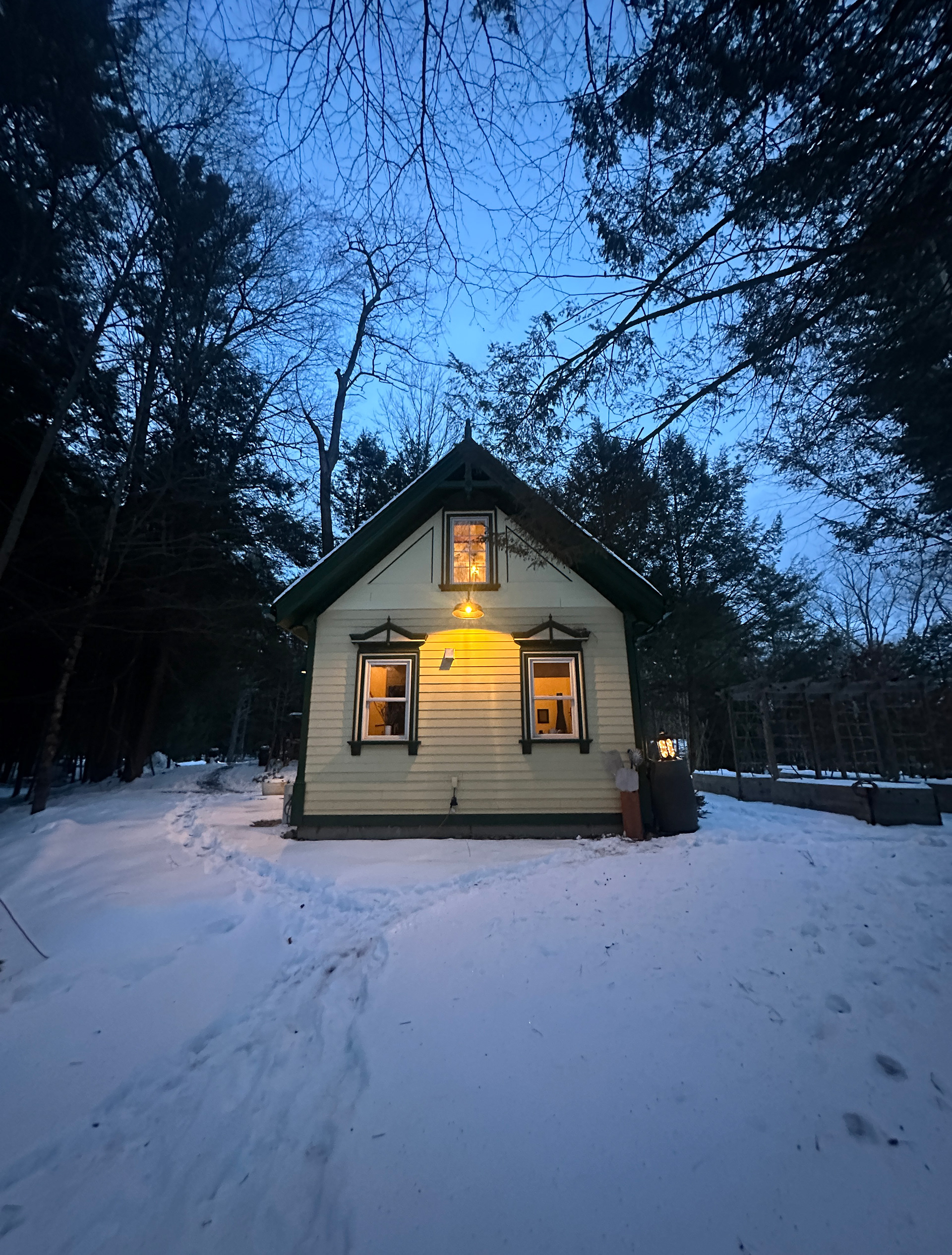 The western facade in winter