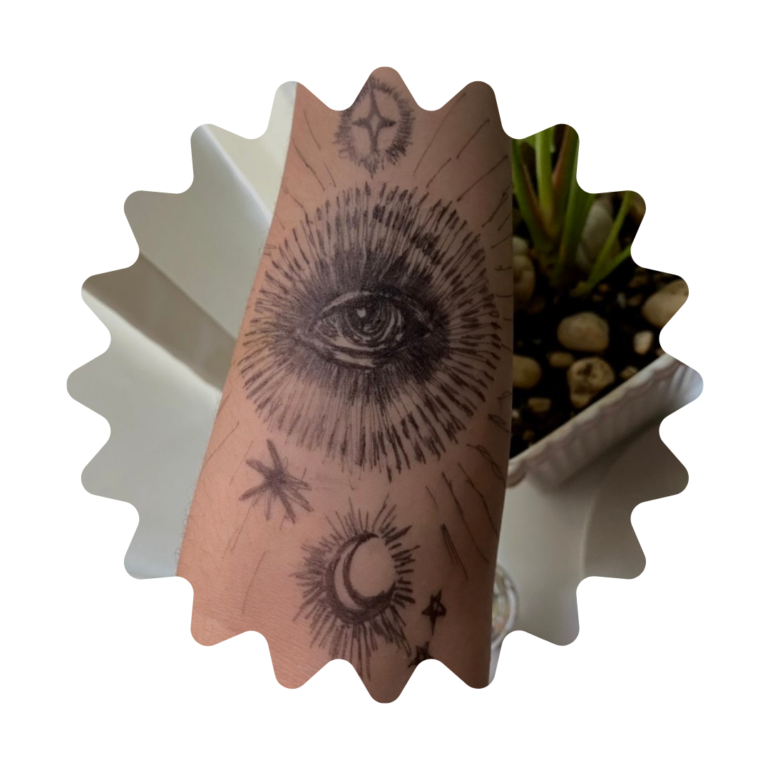 Arm Tattoo using calligraphy pen/marker