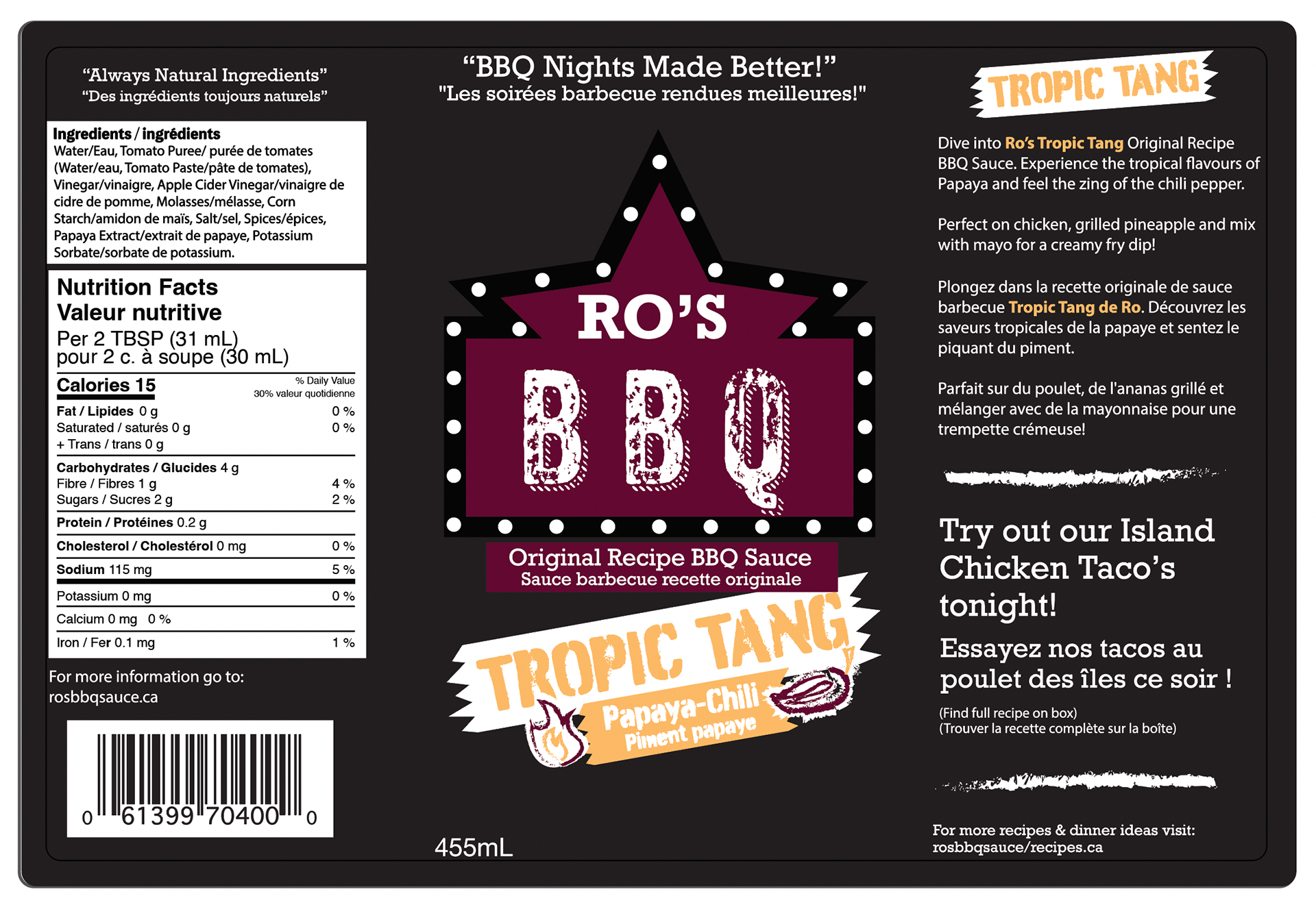 BBQ Sauce Label