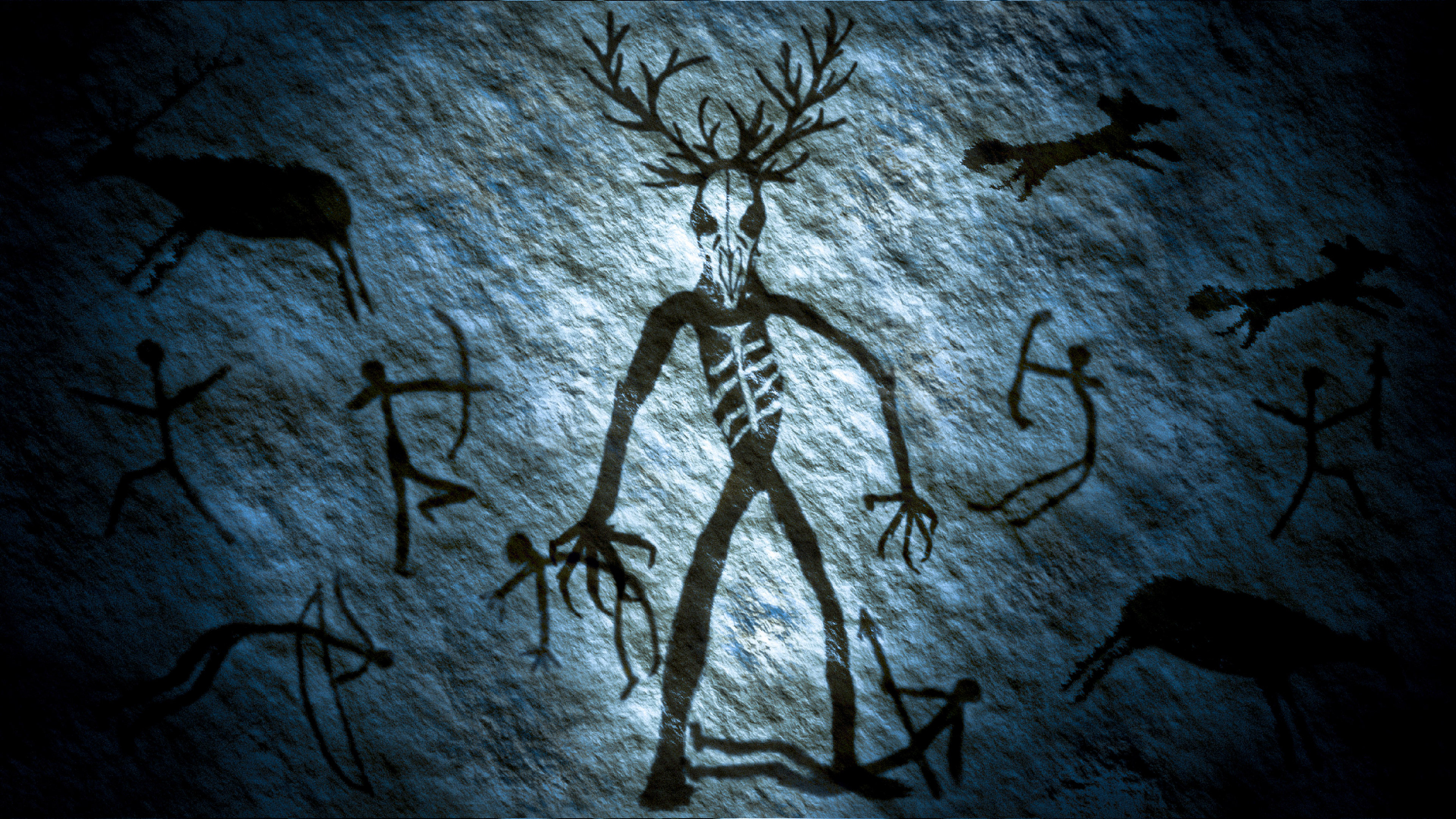 Physical drawings scanned, imported, and later edited in Photoshop