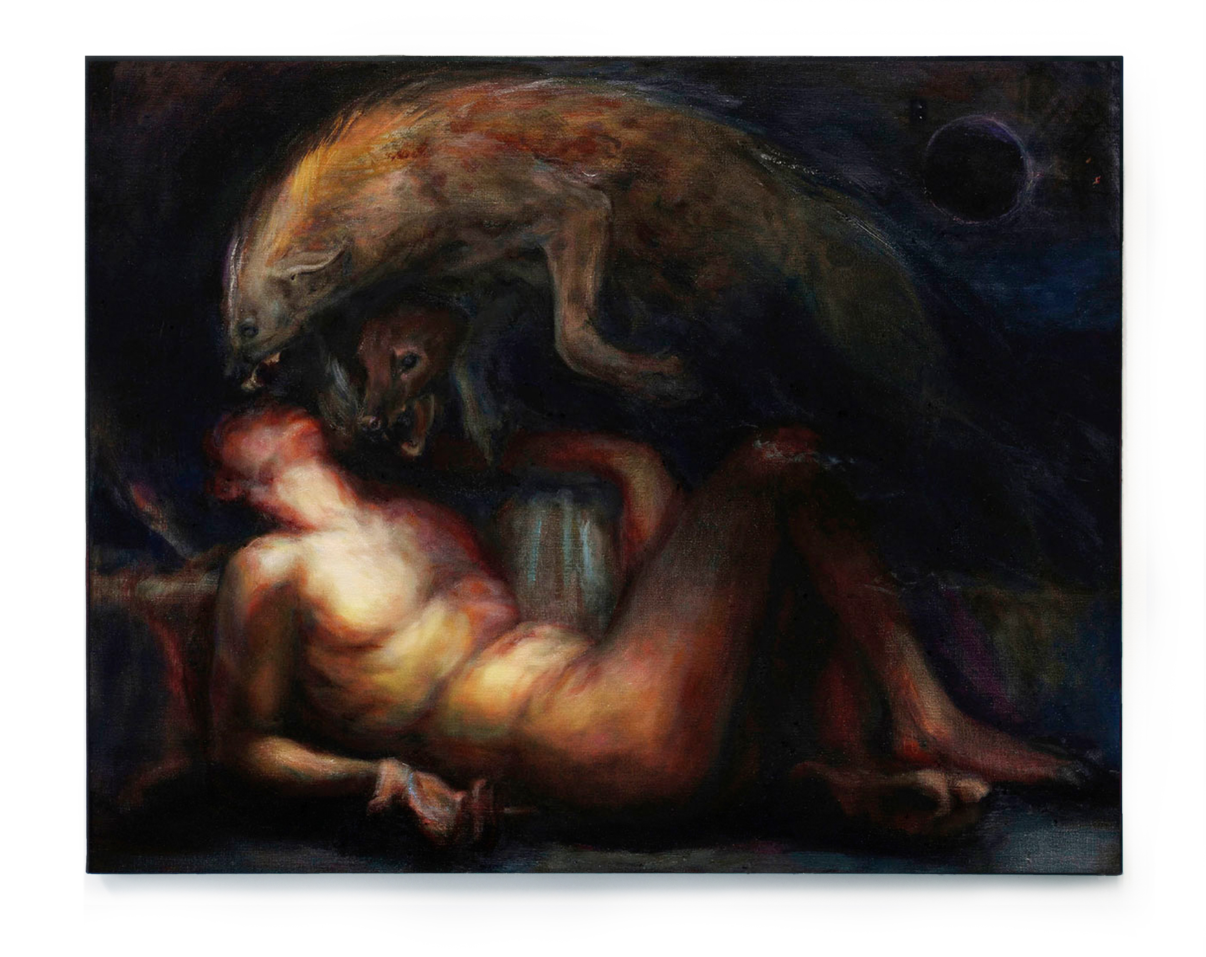 Cryptochild - Endymion wakes. Oil on linen 80 x 100 cm 2021