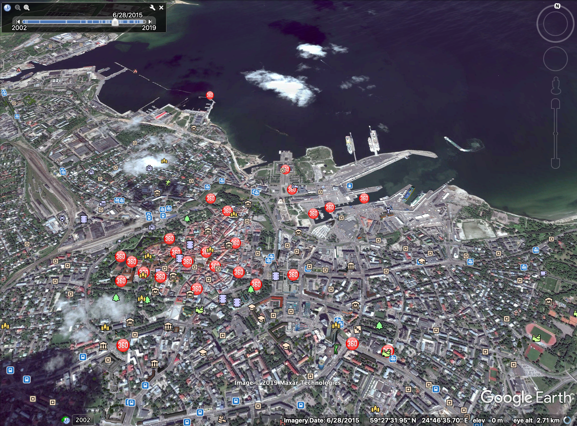 Google Earth's aerial view was also proven to be very helpful