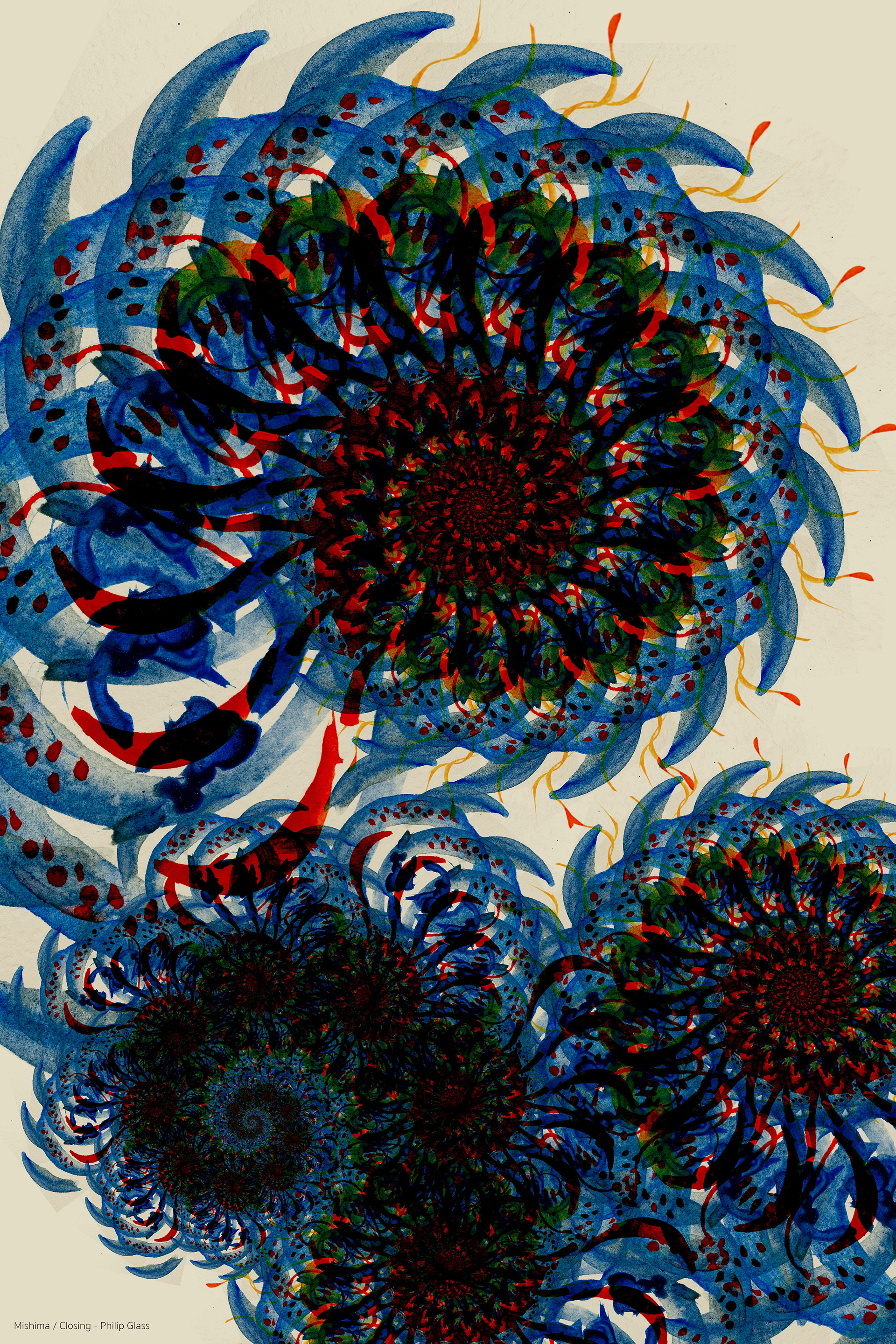 computer-generated fractal image sourced from watercolour drawing