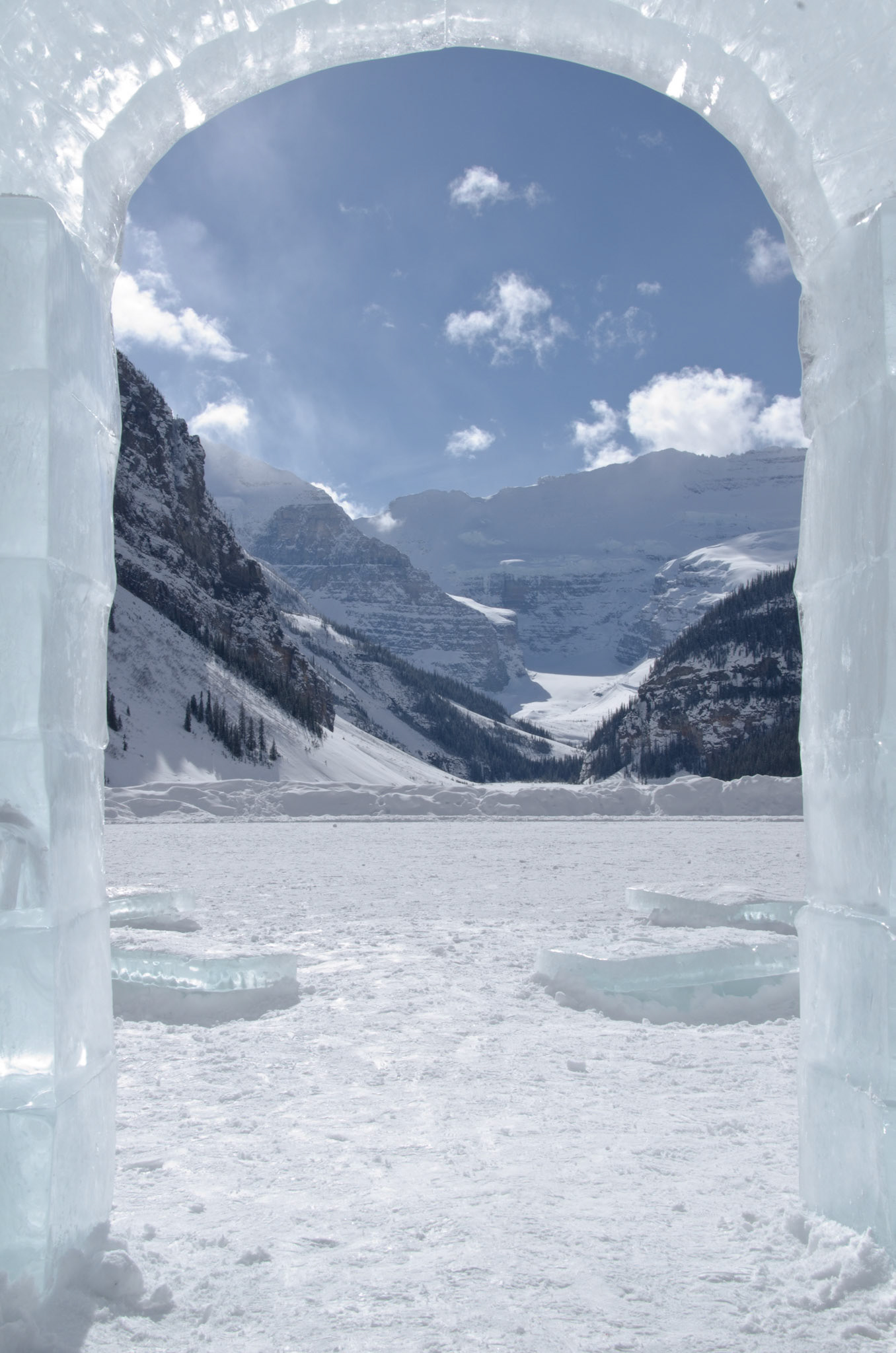 A peek through to Lake Louise, Alberta