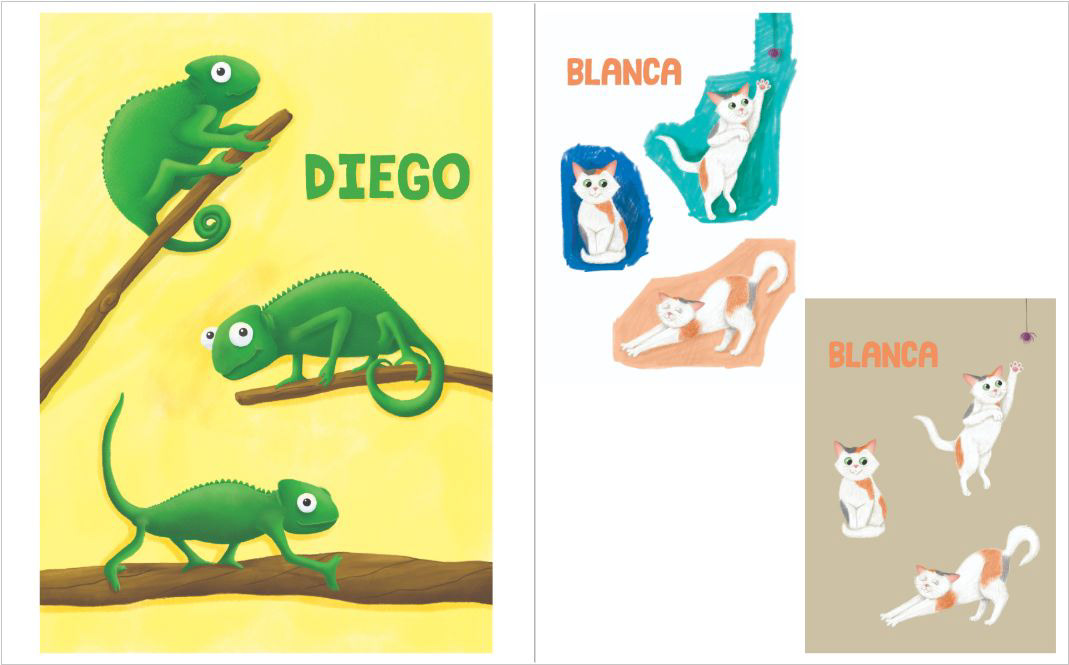 Character designs. Testing against different colored backgrounds.