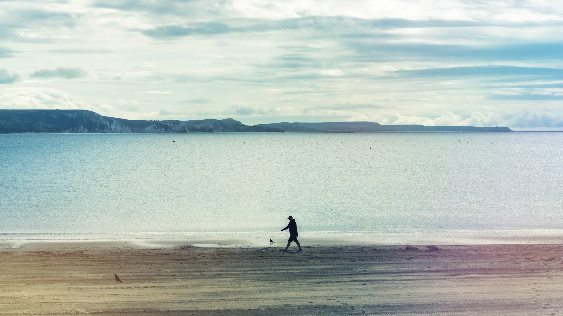 A peaceful walk by the sea.