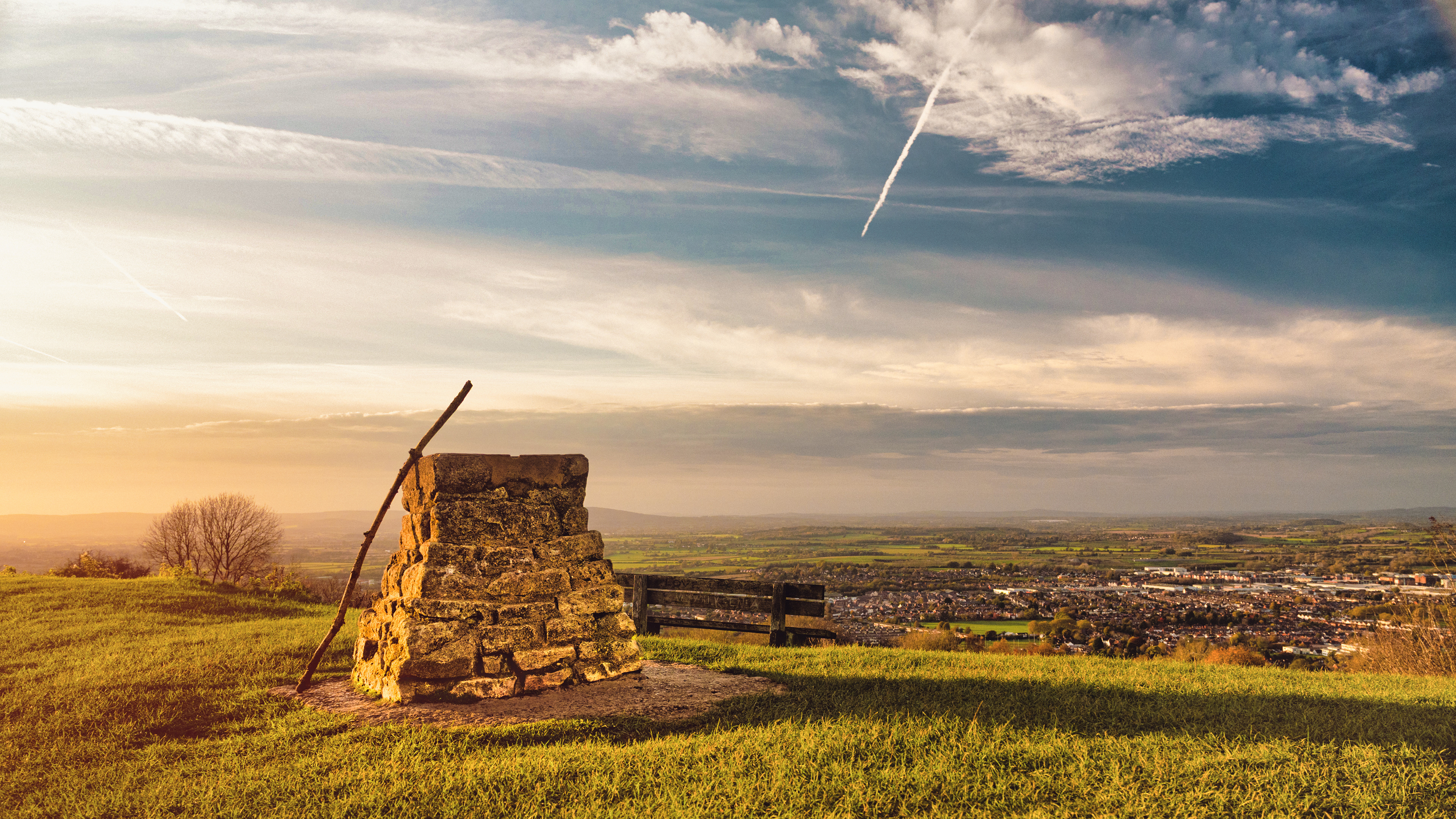 Where the climb ends, the view begins — Robinswood Hill overlooking Gloucester.