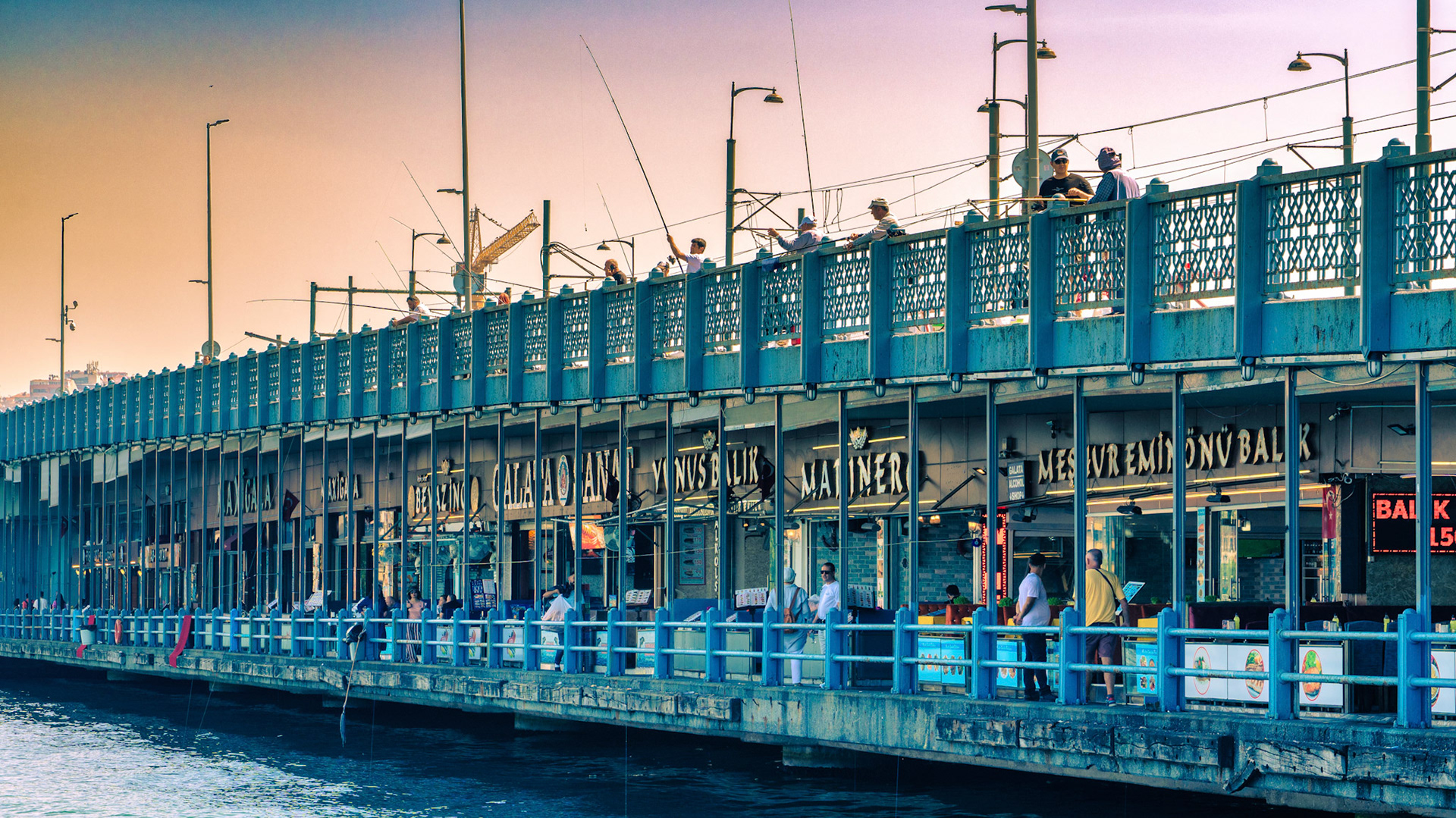 Fishermen on Galata Bridge — where everyday life meets the timeless rhythm of the Bosphorus.