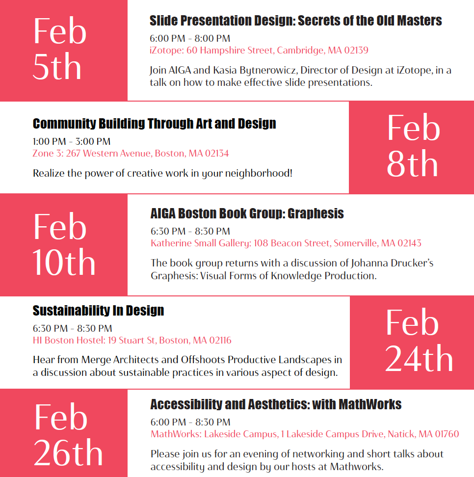 AIGA February calendar